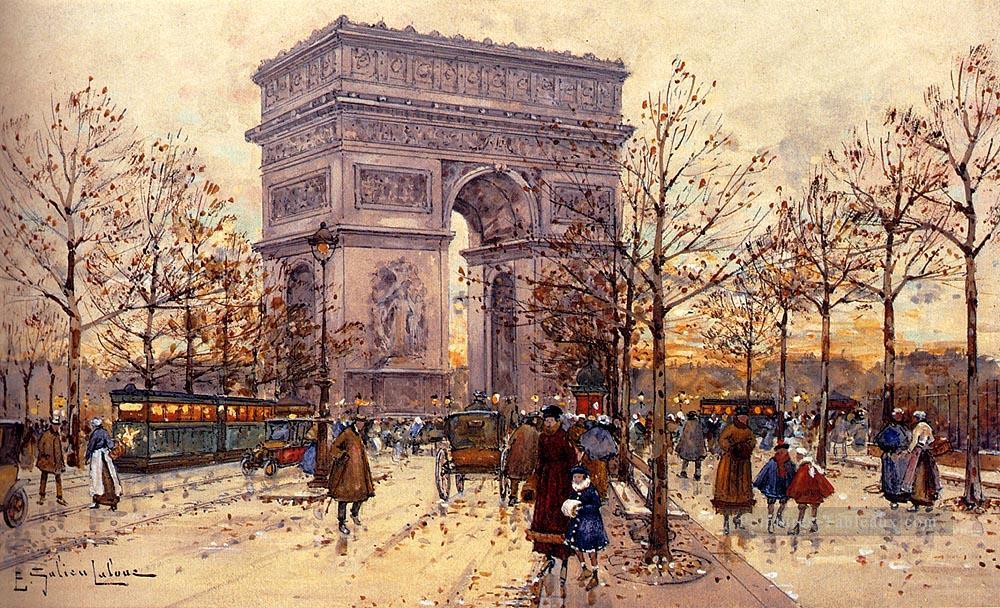 Arc De Triomphe parisien gouache Eugène Galien Laloue Peintures à l'huile
